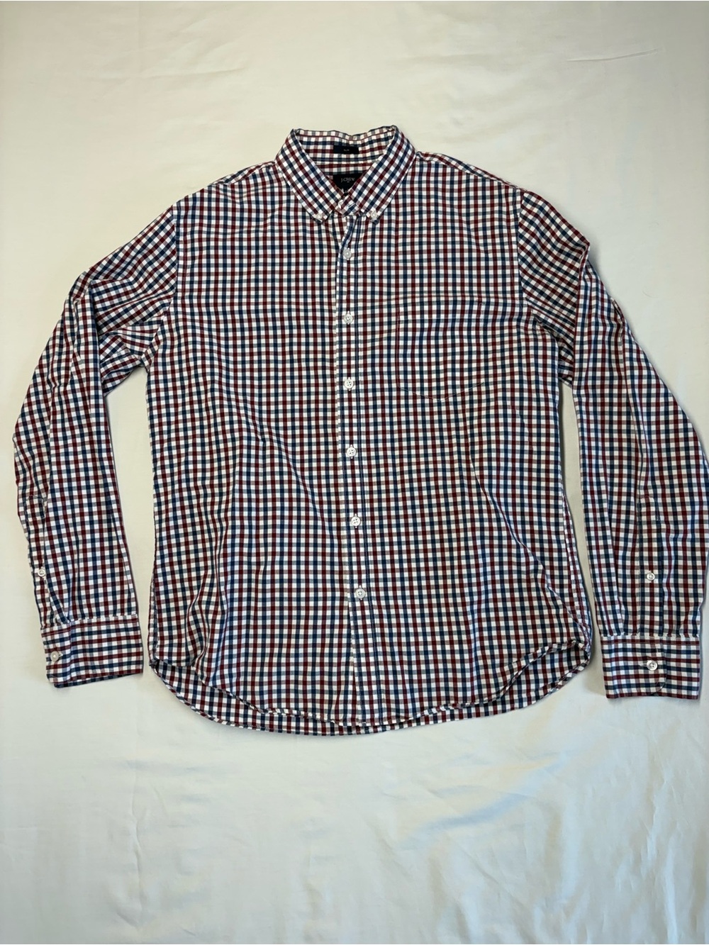 J. Crew Men's Button-Down Check Shirt in Red, White & Blue